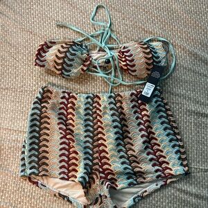 Fashion Nova Multicolor Patterned Bikini